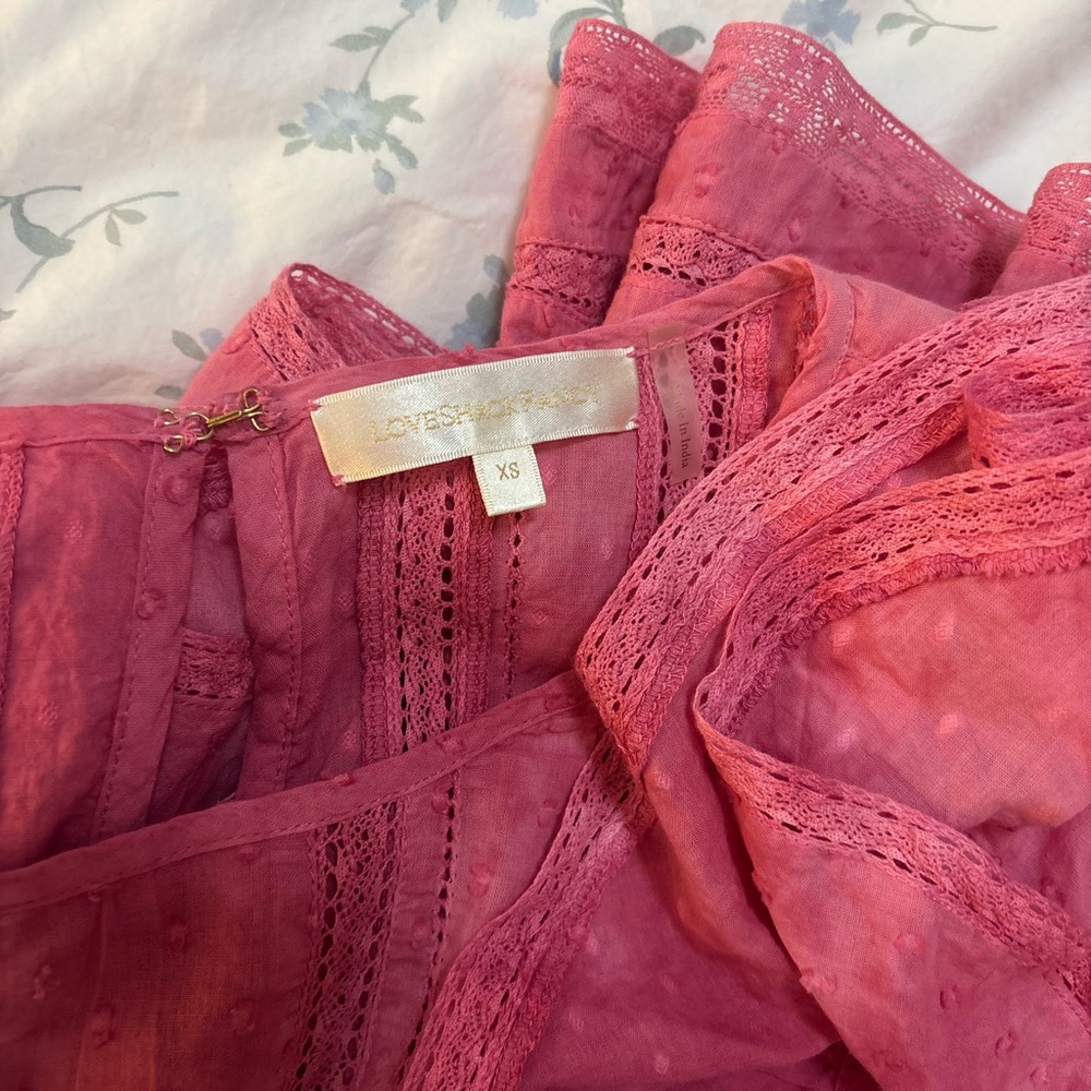 LoveShackFancy Pink Ruffled Mini Dress - Picture 5 of 5